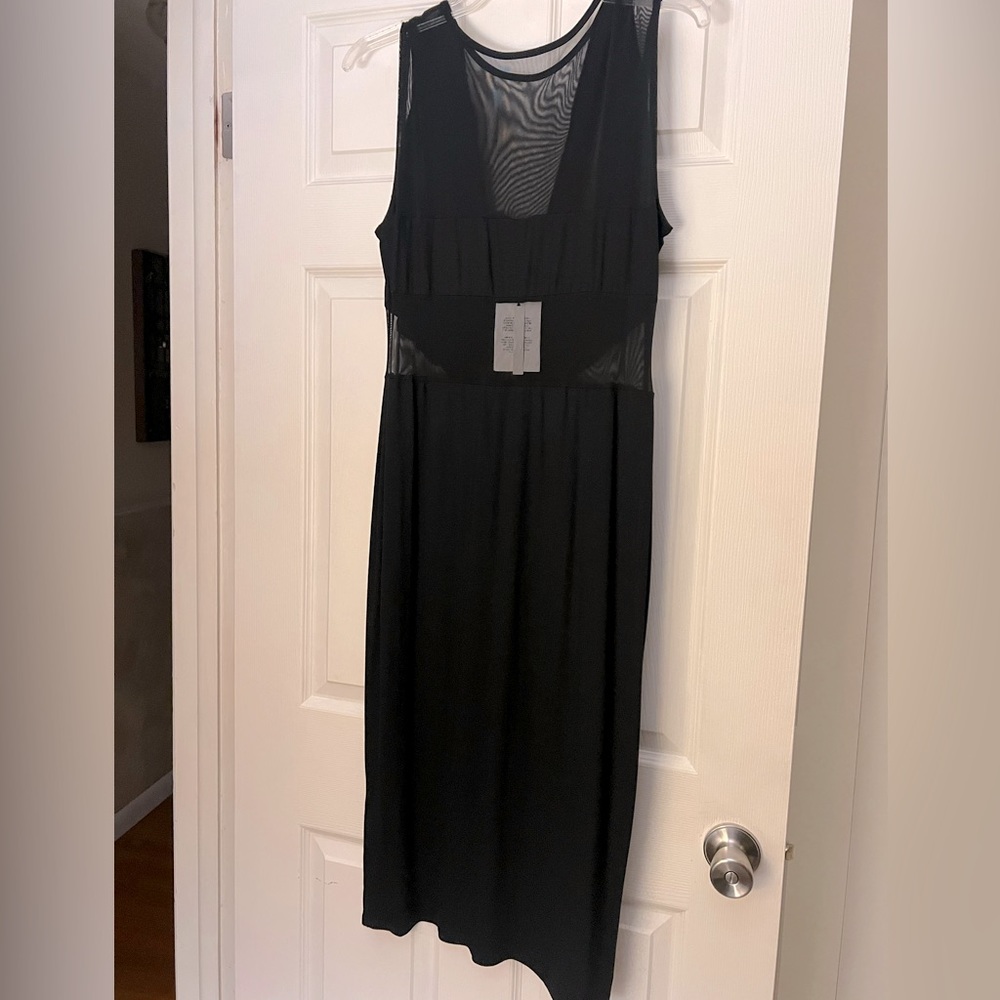 Black cotton with mesh cutouts dress ASOS